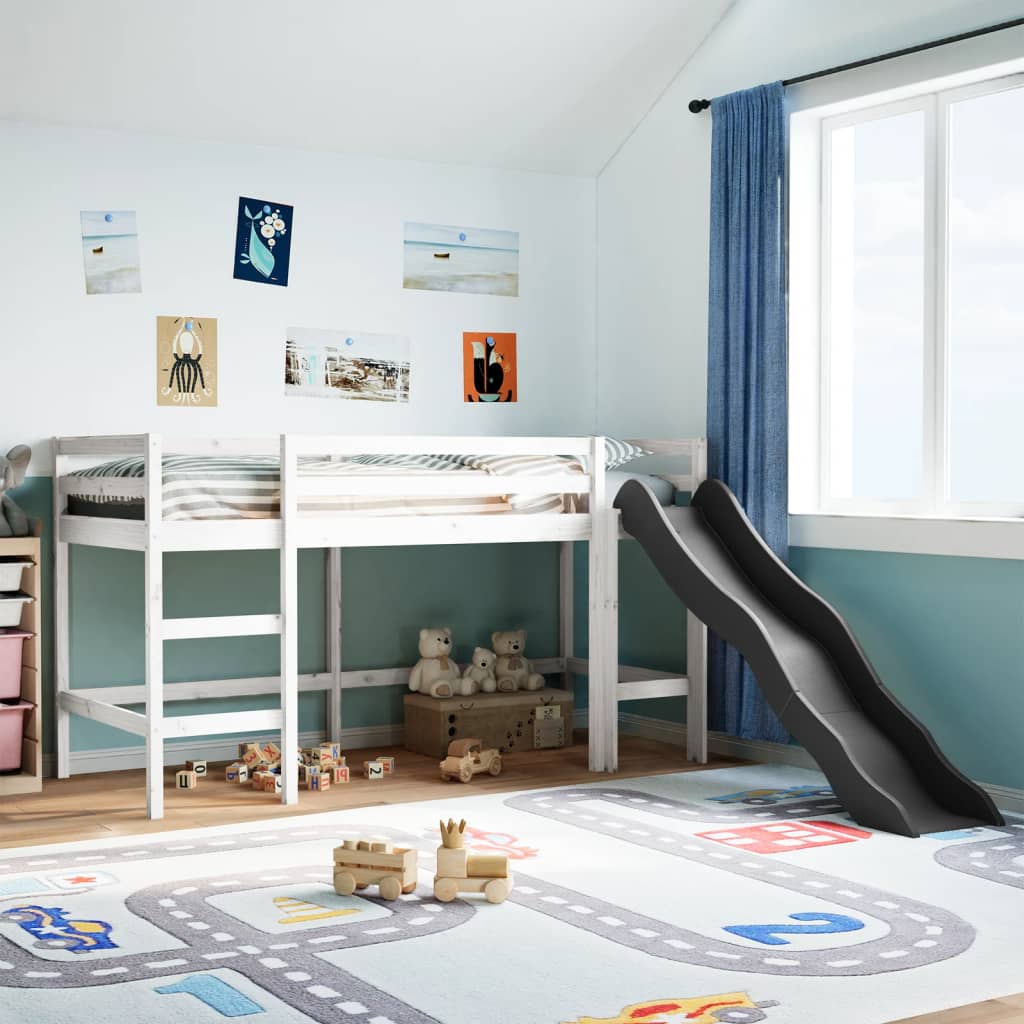 Kinderhoogslaper zonder matras massief grenenhout wit 80x200 cm is nu te koop bij PeponiXL, paradijselijk wonen!