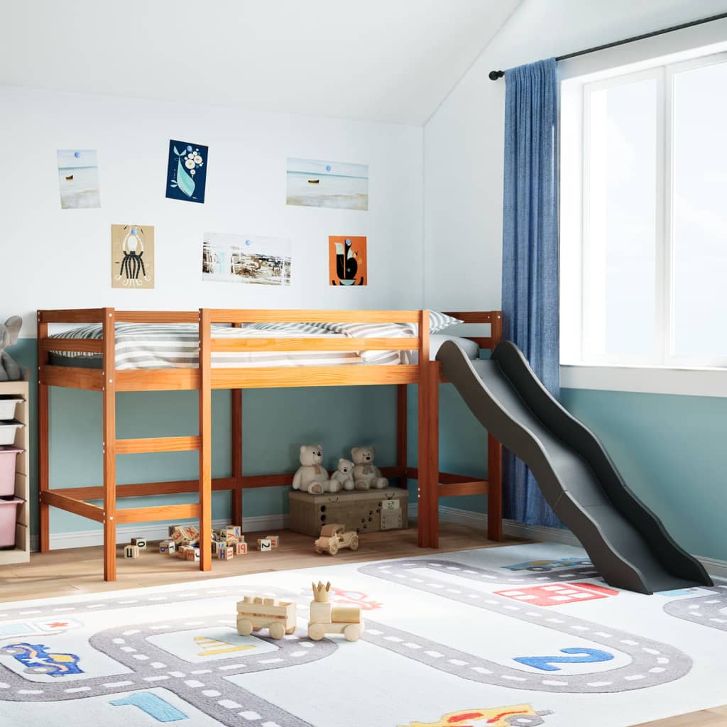 Kinderhoogslaper zonder matras grenenhout wasbruin 80x200 cm is nu te koop bij PeponiXL, paradijselijk wonen!