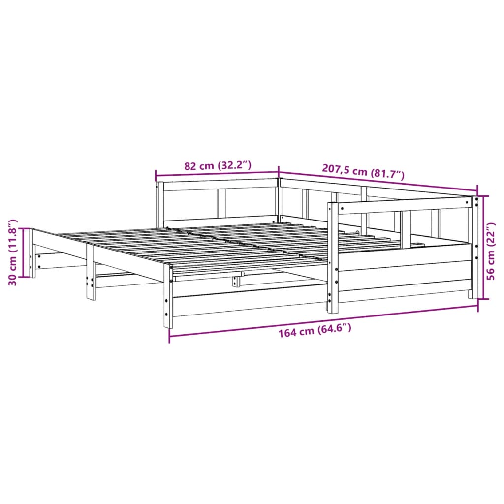 Slaapbank zonder matras 80x200 cm massief grenenhout wit is nu te koop bij PeponiXL, paradijselijk wonen!