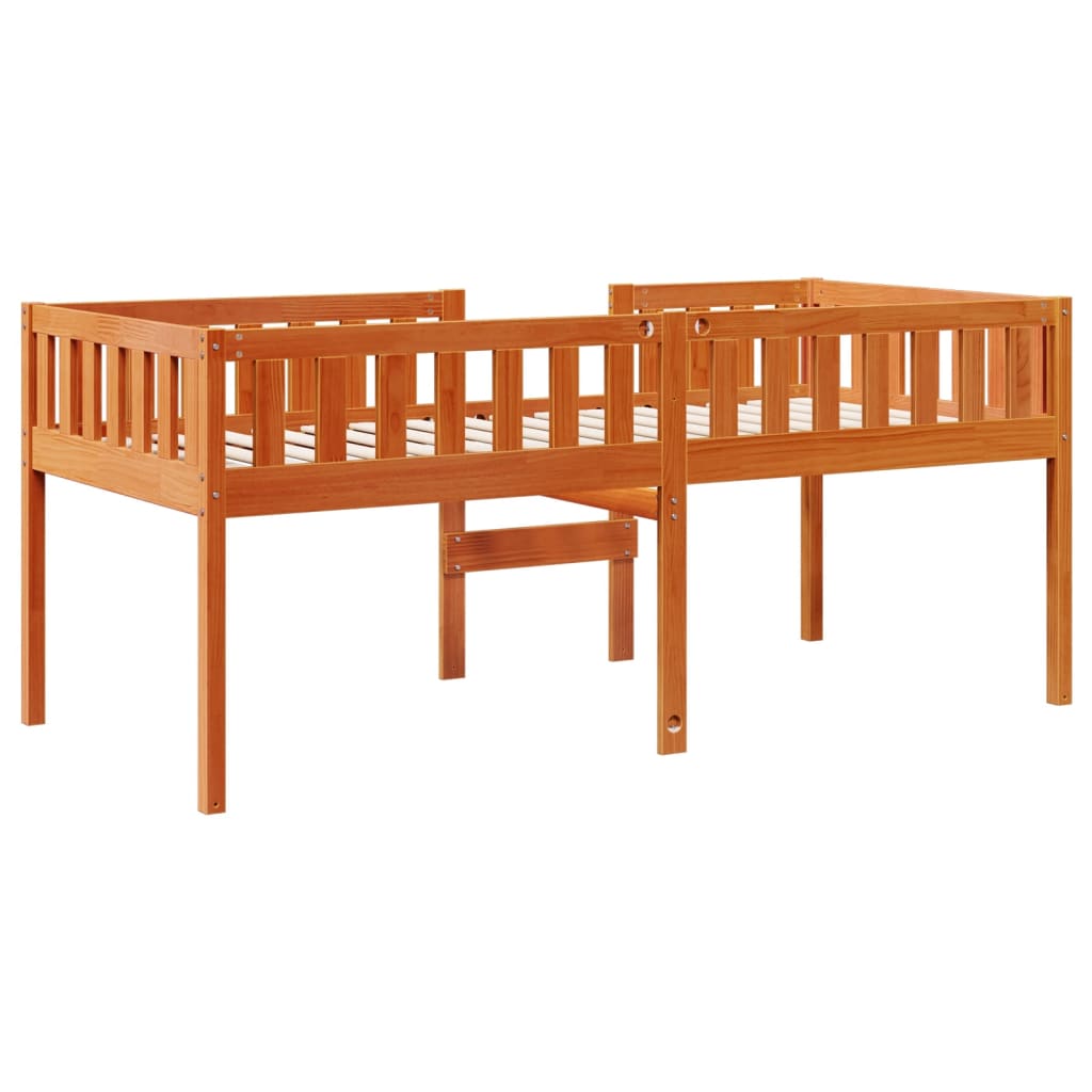 Kinderbed zonder matras massief grenenhout wasbruin 90x200 cm is nu te koop bij PeponiXL, paradijselijk wonen!