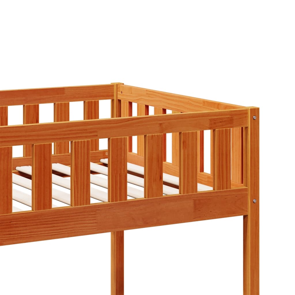 Kinderbed zonder matras massief grenenhout wasbruin 90x200 cm is nu te koop bij PeponiXL, paradijselijk wonen!