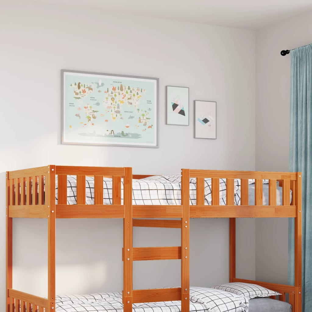 Kinderbed zonder matras massief grenenhout wasbruin 90x200 cm is nu te koop bij PeponiXL, paradijselijk wonen!