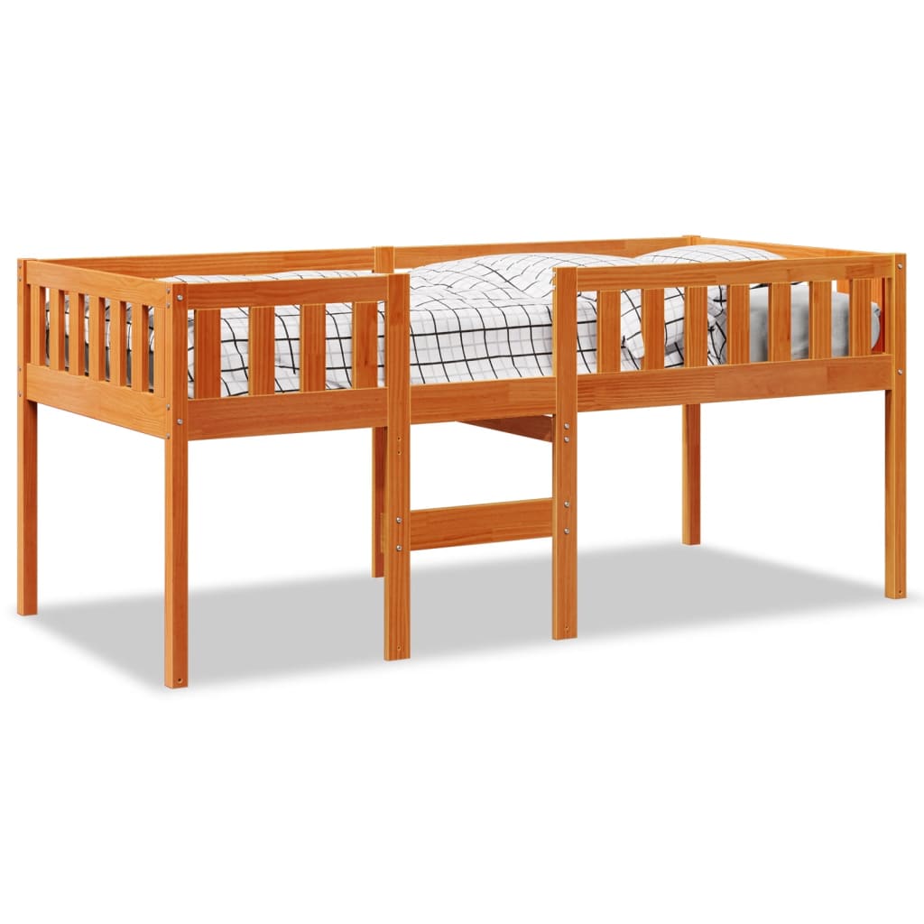 Kinderbed zonder matras massief grenenhout wasbruin 90x190 cm is nu te koop bij PeponiXL, paradijselijk wonen!