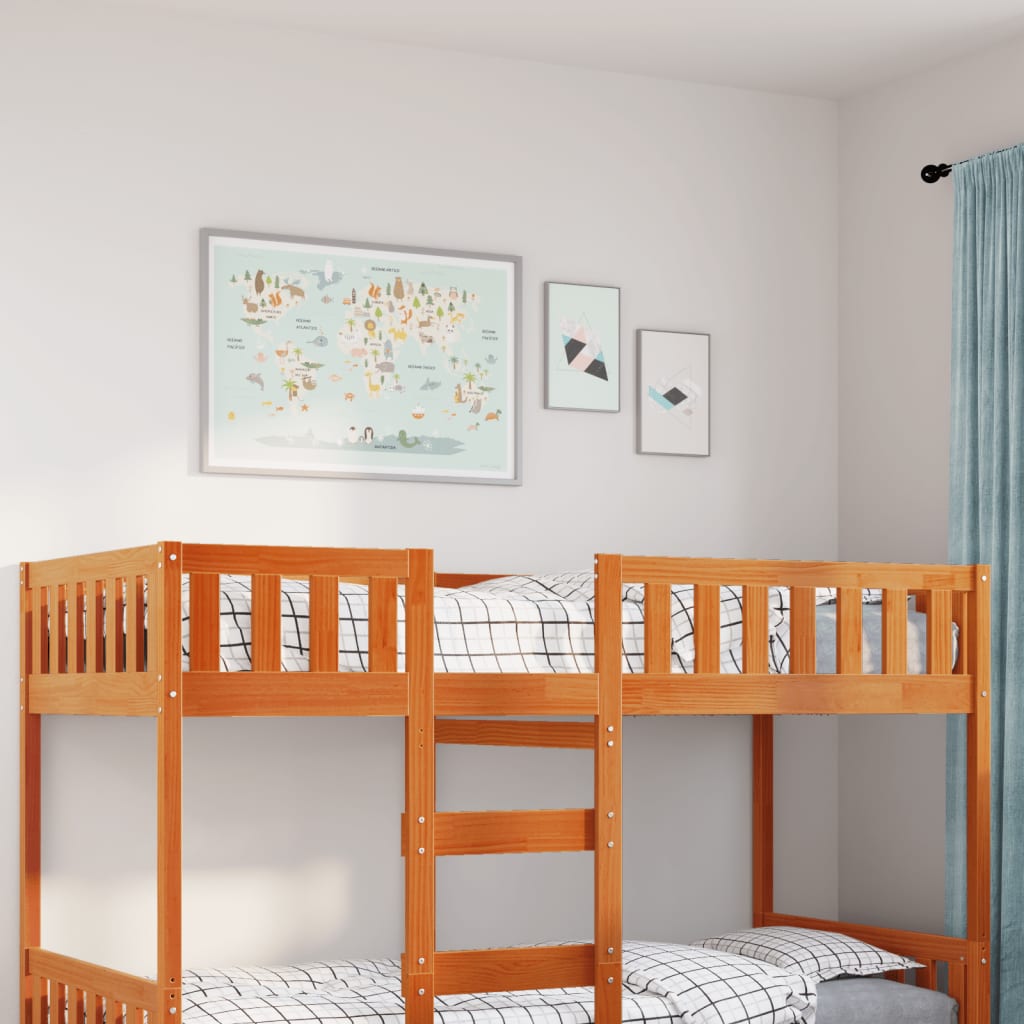 Kinderbed zonder matras massief grenenhout wasbruin 90x190 cm is nu te koop bij PeponiXL, paradijselijk wonen!