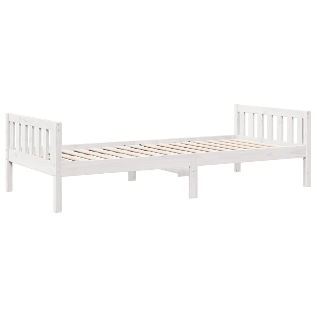 Kinderbed zonder matras massief grenenhout wit 80x200 cm is nu te koop bij PeponiXL, paradijselijk wonen!