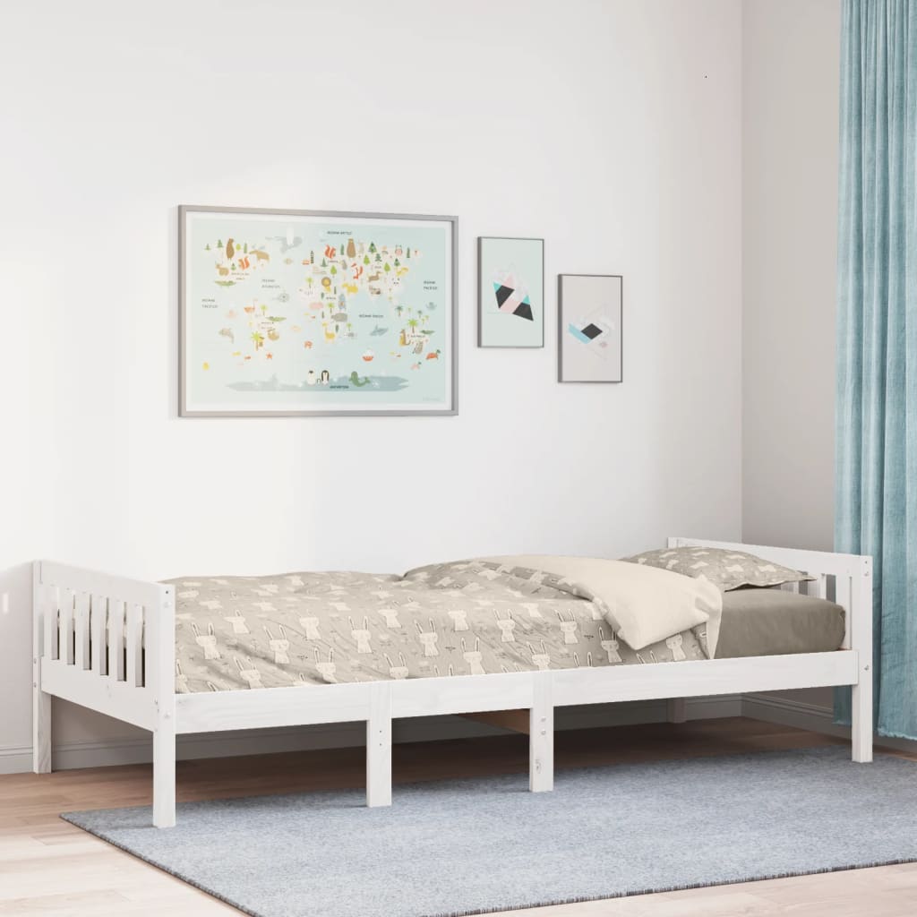 Kinderbed zonder matras massief grenenhout wit 80x200 cm is nu te koop bij PeponiXL, paradijselijk wonen!