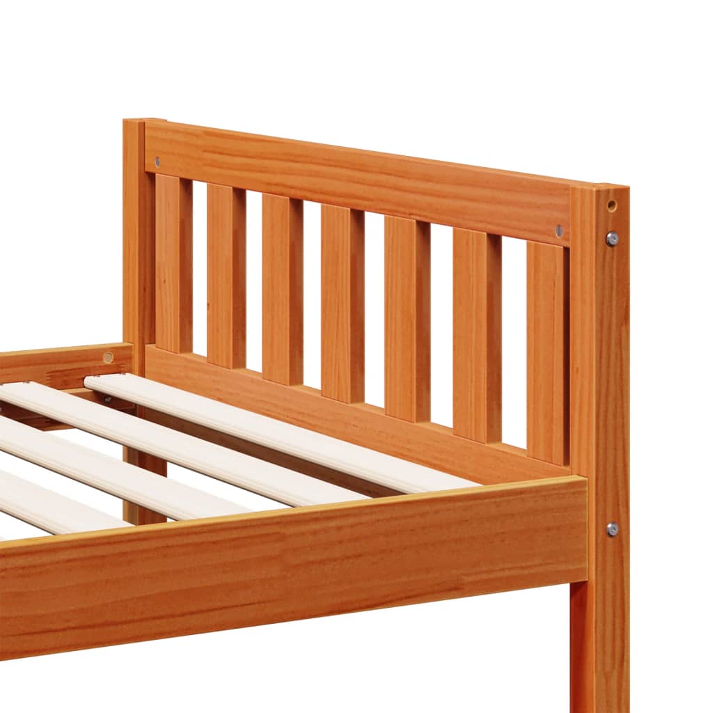 Kinderbed zonder matras massief grenenhout wasbruin 90x200 cm is nu te koop bij PeponiXL, paradijselijk wonen!