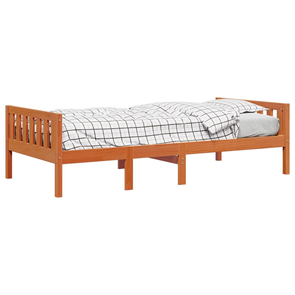 Kinderbed zonder matras massief grenenhout wasbruin 90x190 cm is nu te koop bij PeponiXL, paradijselijk wonen!