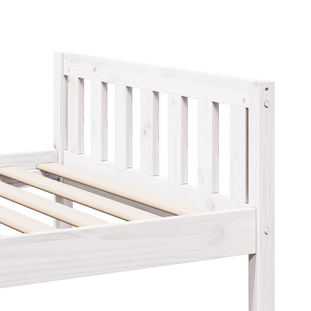 Kinderbed zonder matras massief grenenhout wit 75x190 cm is nu te koop bij PeponiXL, paradijselijk wonen!