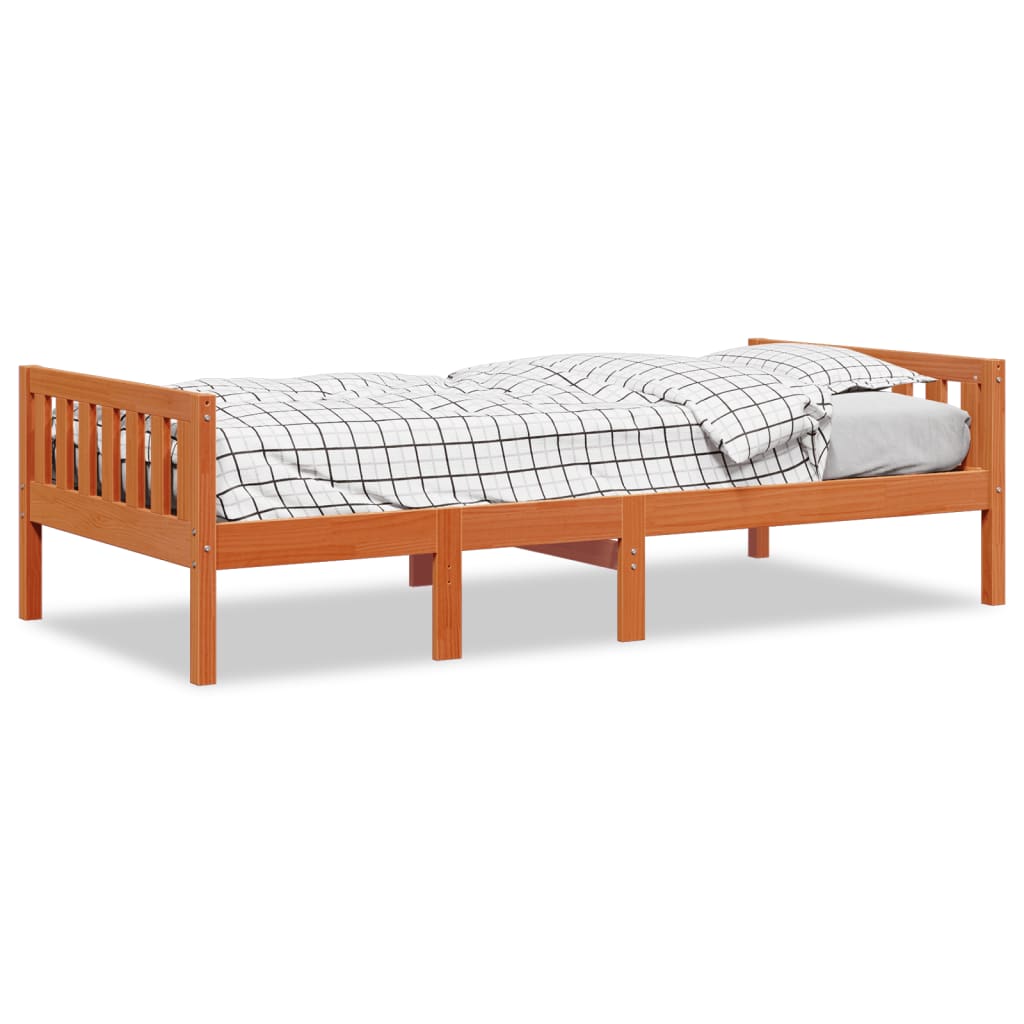 Kinderbed zonder matras massief grenenhout wasbruin 75x190 cm is nu te koop bij PeponiXL, paradijselijk wonen!