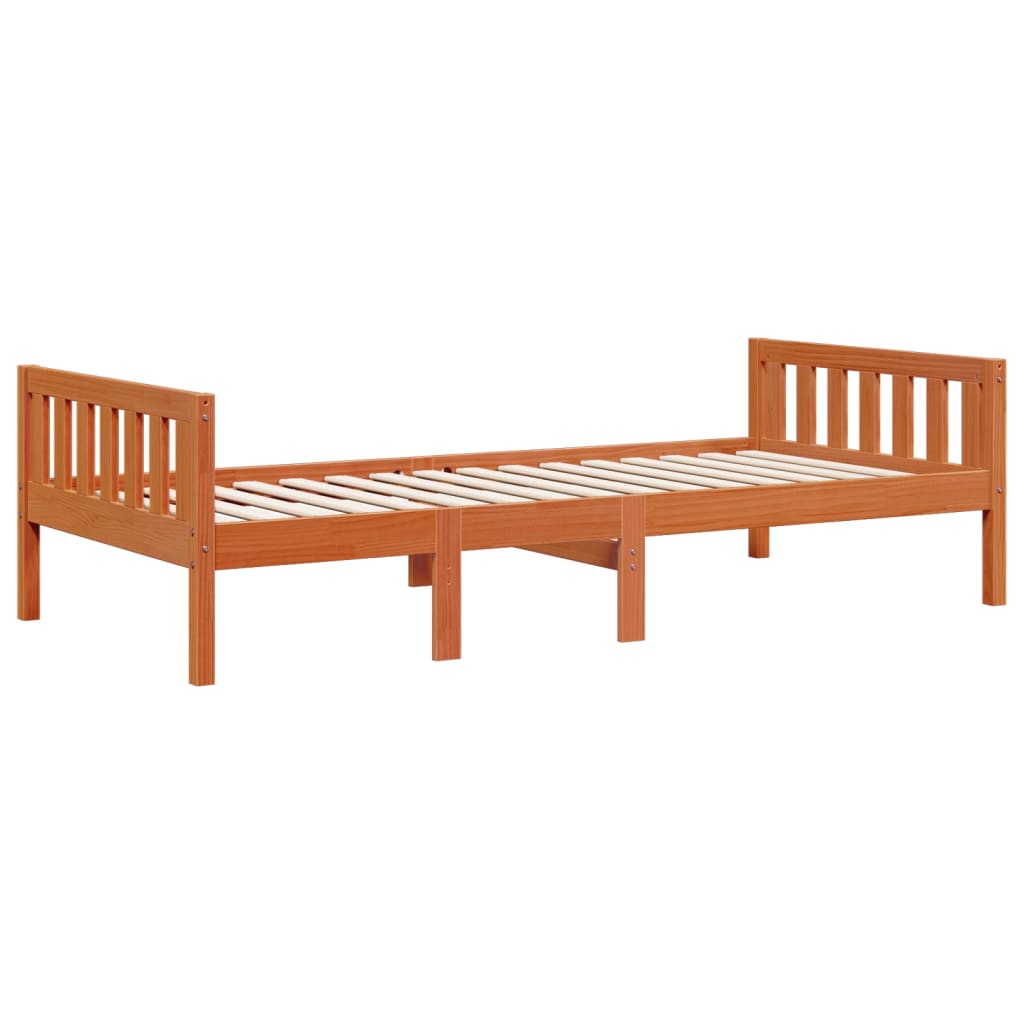 Kinderbed zonder matras massief grenenhout wasbruin 75x190 cm is nu te koop bij PeponiXL, paradijselijk wonen!