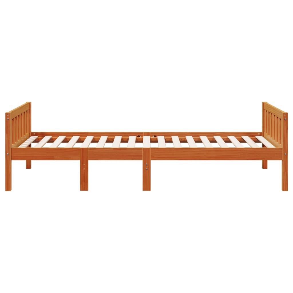 Kinderbed zonder matras massief grenenhout wasbruin 75x190 cm is nu te koop bij PeponiXL, paradijselijk wonen!