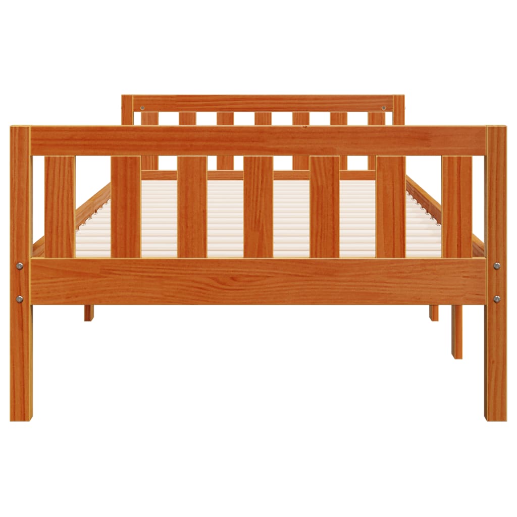 Kinderbed zonder matras massief grenenhout wasbruin 75x190 cm is nu te koop bij PeponiXL, paradijselijk wonen!