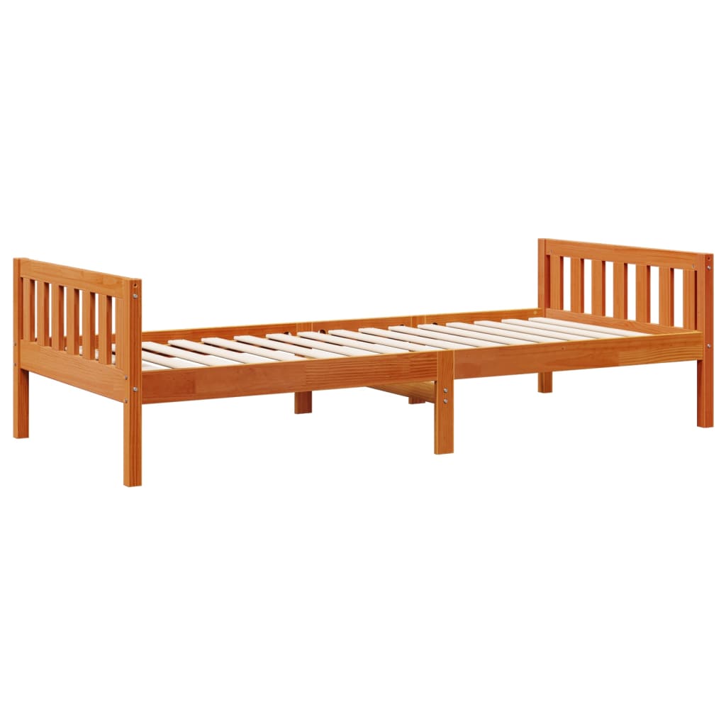 Kinderbed zonder matras massief grenenhout wasbruin 75x190 cm is nu te koop bij PeponiXL, paradijselijk wonen!