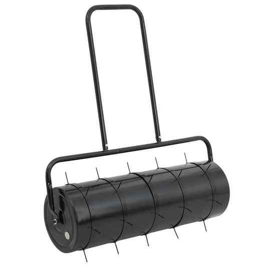 Gazonroller trekbaar met beluchtingsklemmen 63 L ijzer en staal zwart is nu te koop bij PeponiXL, paradijselijk wonen!