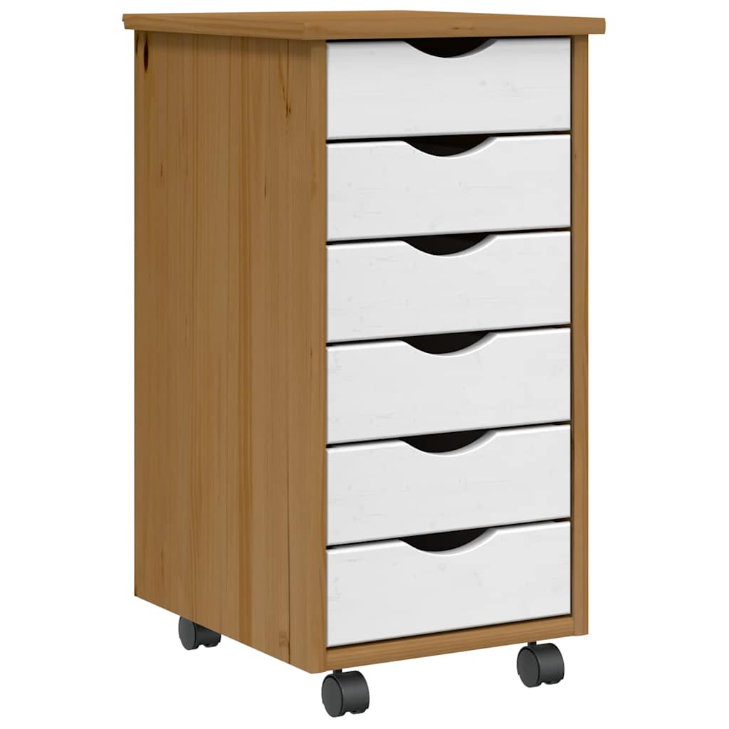 Ladekast MOSS verrijdbaar massief grenenhout honingbruin is nu te koop bij PeponiXL, paradijselijk wonen!