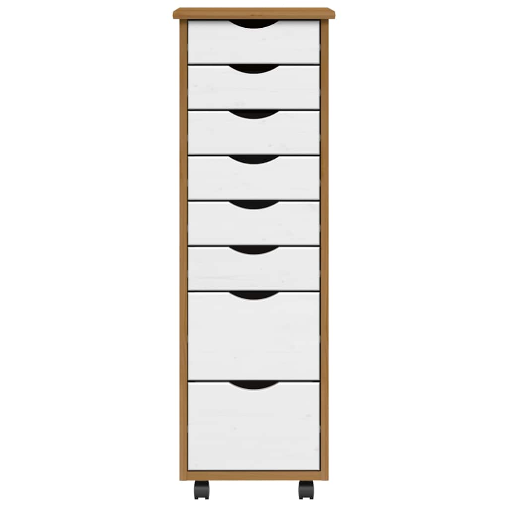 Ladekast MOSS verrijdbaar massief grenenhout honingbruin is nu te koop bij PeponiXL, paradijselijk wonen!