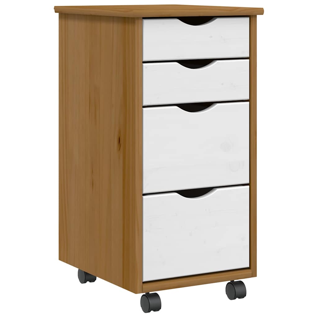 Ladekast MOSS verrijdbaar massief grenenhout honingbruin is nu te koop bij PeponiXL, paradijselijk wonen!
