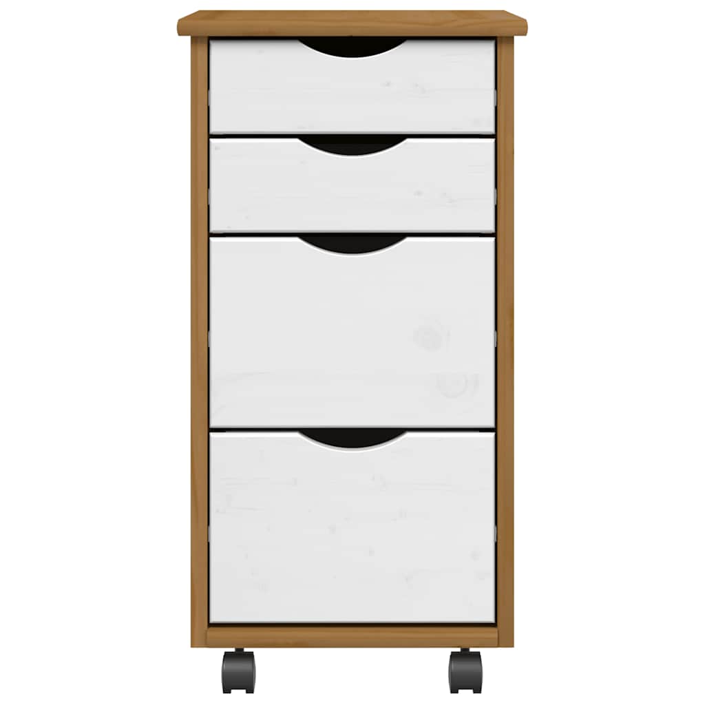 Ladekast MOSS verrijdbaar massief grenenhout honingbruin is nu te koop bij PeponiXL, paradijselijk wonen!