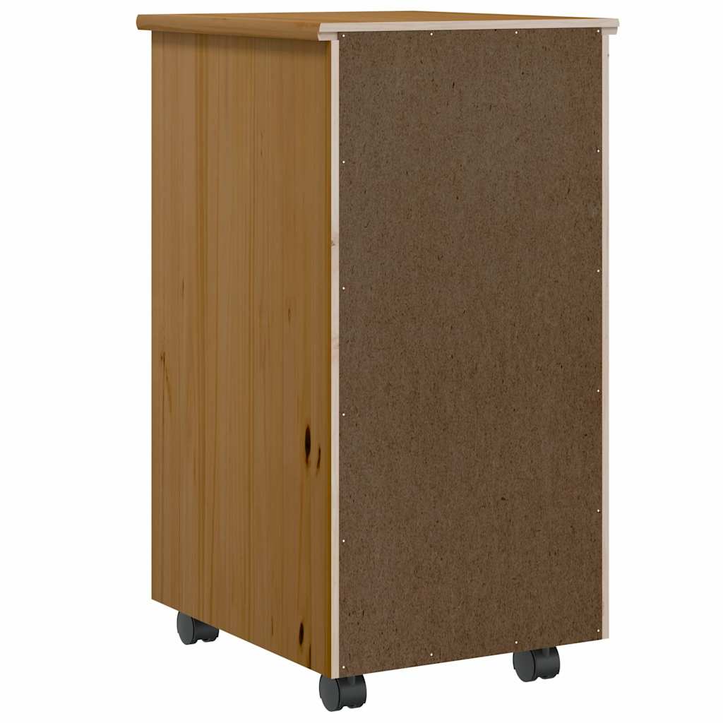 Ladekast MOSS verrijdbaar massief grenenhout honingbruin is nu te koop bij PeponiXL, paradijselijk wonen!