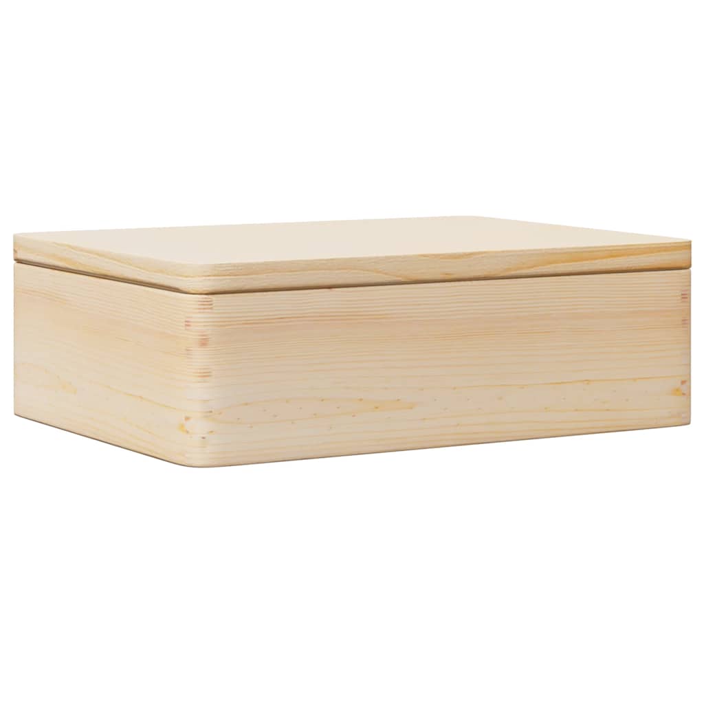 Houten kist met deksel 40x30x13 cm massief grenenhout is nu te koop bij PeponiXL, paradijselijk wonen!