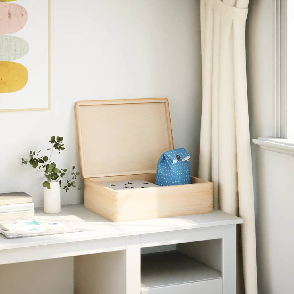 Houten kist met deksel 40x30x13 cm massief grenenhout is nu te koop bij PeponiXL, paradijselijk wonen!