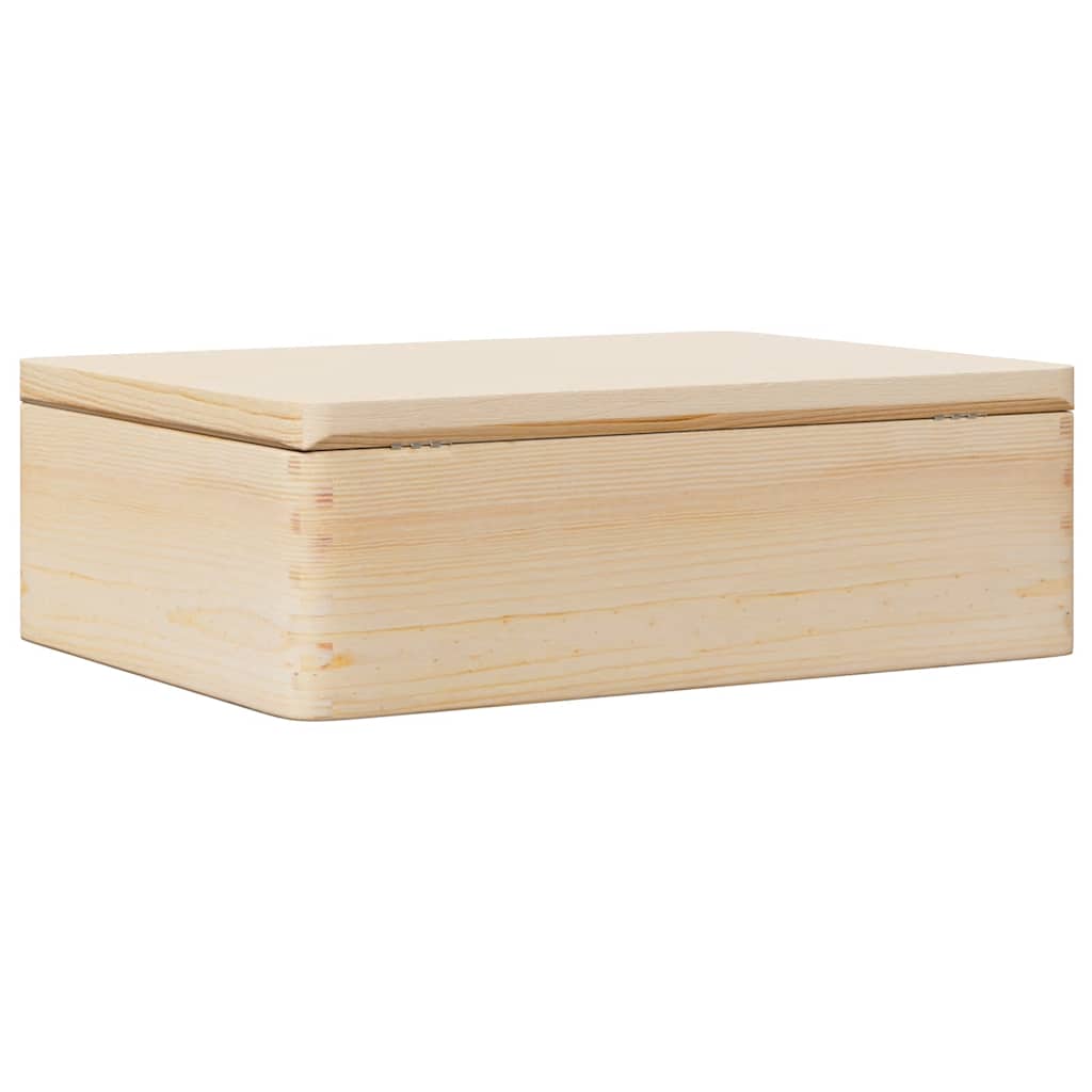 Houten kist met deksel 40x30x13 cm massief grenenhout is nu te koop bij PeponiXL, paradijselijk wonen!