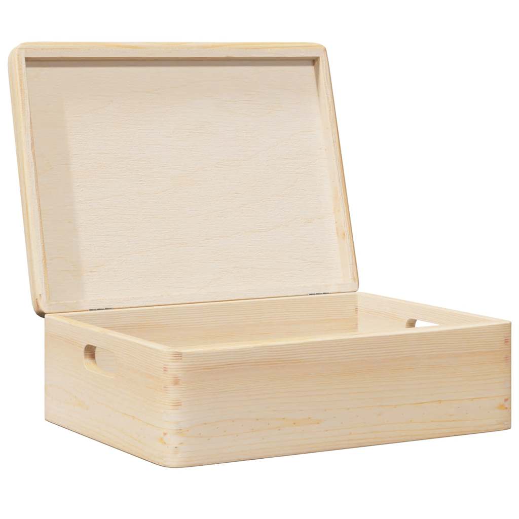Houten kist met deksel&handvatten 40x30x13cm massief grenenhout is nu te koop bij PeponiXL, paradijselijk wonen!