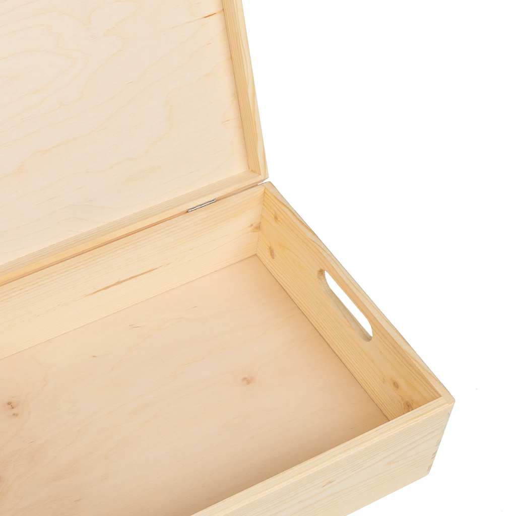 Houten kist met deksel&handvatten 40x30x13cm massief grenenhout is nu te koop bij PeponiXL, paradijselijk wonen!