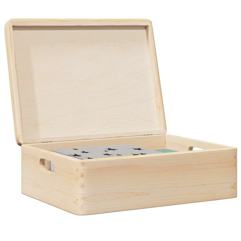 Houten kist met deksel&handvatten 40x30x13cm massief grenenhout is nu te koop bij PeponiXL, paradijselijk wonen!
