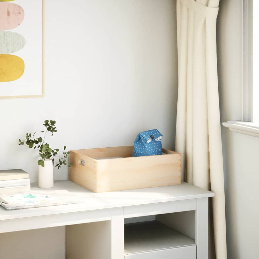 Houten kist met handvatten 40x30x13 cm massief grenenhout is nu te koop bij PeponiXL, paradijselijk wonen!