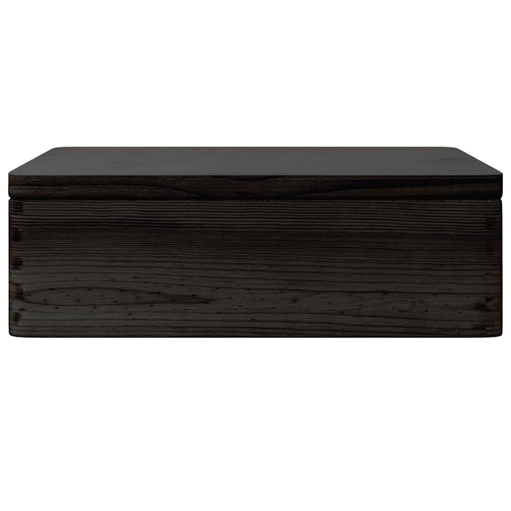 Houten kist met deksel 40x30x13 cm massief grenenhout zwart is nu te koop bij PeponiXL, paradijselijk wonen!