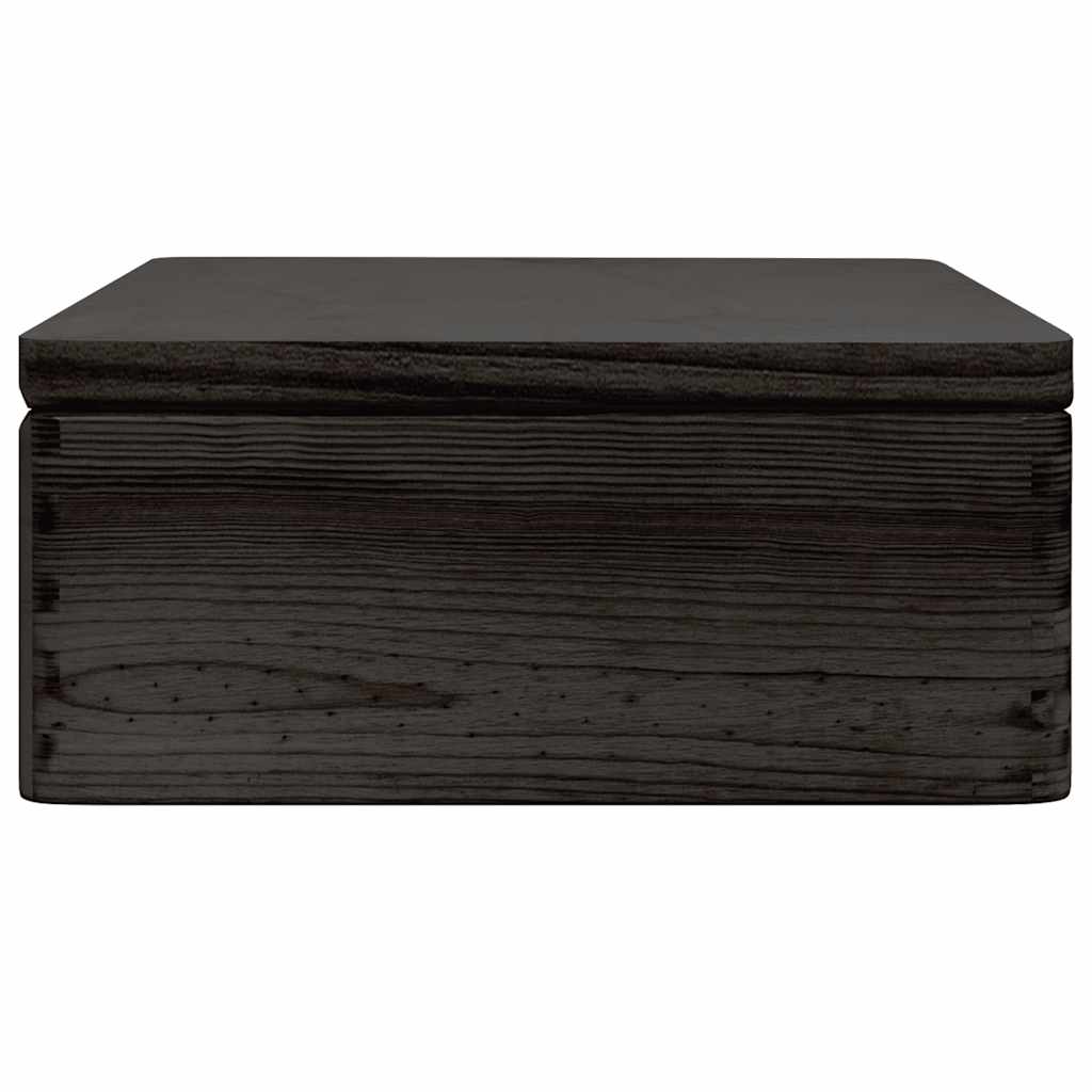 Houten kist met deksel 40x30x13 cm massief grenenhout zwart is nu te koop bij PeponiXL, paradijselijk wonen!