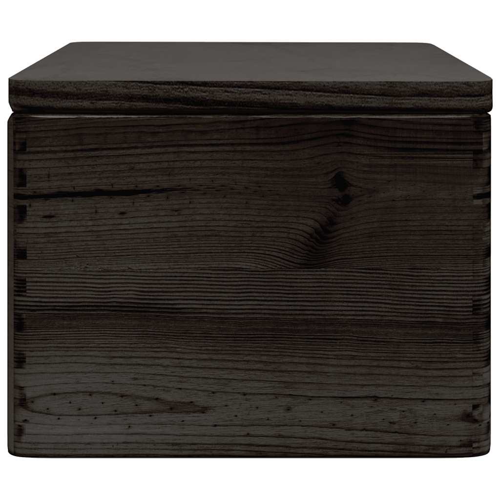 Houten kist met deksel 40x30x23 cm massief grenenhout zwart is nu te koop bij PeponiXL, paradijselijk wonen!