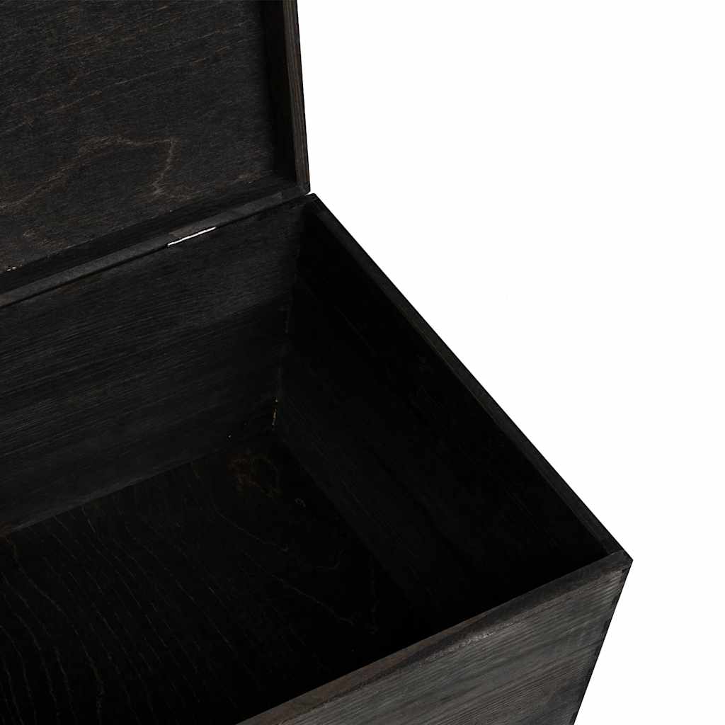 Houten kist met deksel 40x30x23 cm massief grenenhout zwart is nu te koop bij PeponiXL, paradijselijk wonen!