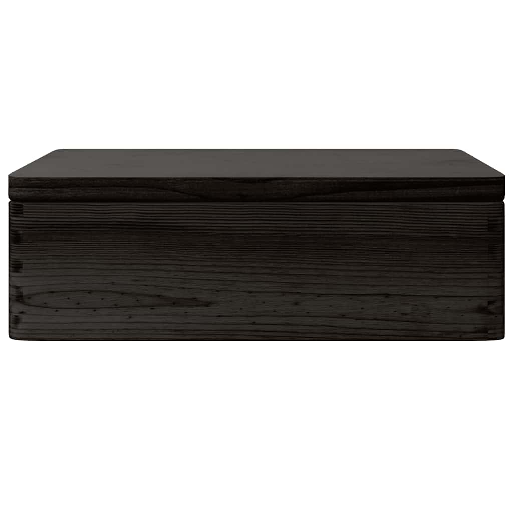 Houten kist met deksel&handvatten 40x30x13cm grenenhout zwart is nu te koop bij PeponiXL, paradijselijk wonen!