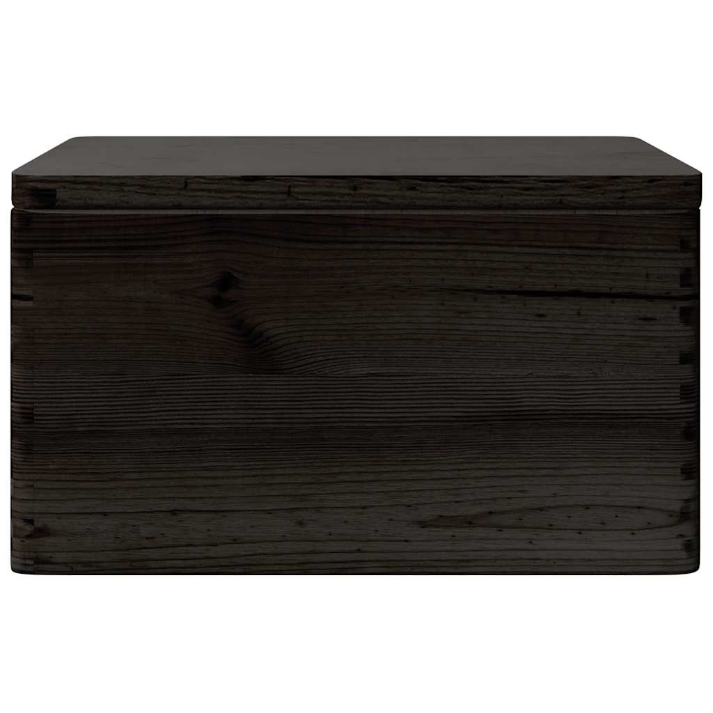 Houten kist met deksel&handvatten 40x30x23cm grenenhout zwart is nu te koop bij PeponiXL, paradijselijk wonen!