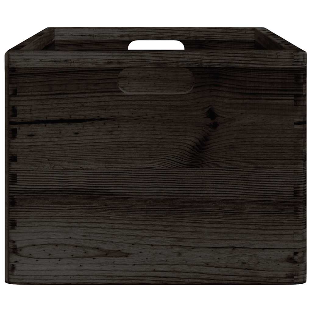 Houten kist met handvatten 40x30x23 cm massief grenenhout zwart is nu te koop bij PeponiXL, paradijselijk wonen!