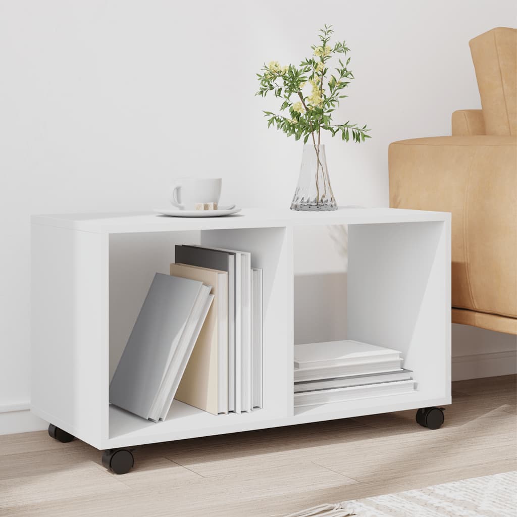 Rolkast 72x33x42,5 cm bewerkt hout wit is nu te koop bij PeponiXL, paradijselijk wonen!