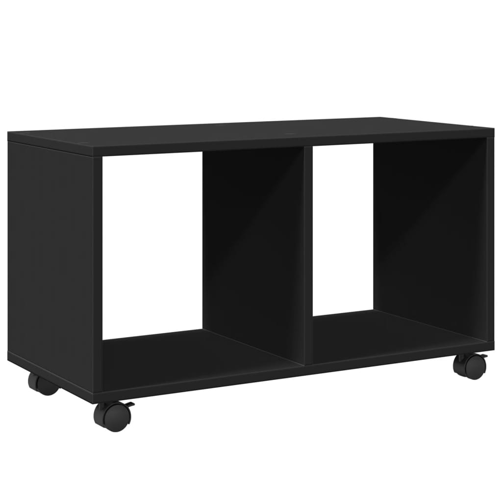 Rolkast 72x33x42,5 cm bewerkt hout zwart is nu te koop bij PeponiXL, paradijselijk wonen!