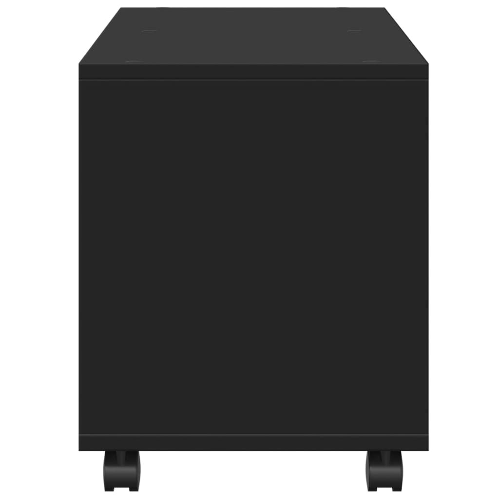 Rolkast 72x33x42,5 cm bewerkt hout zwart is nu te koop bij PeponiXL, paradijselijk wonen!