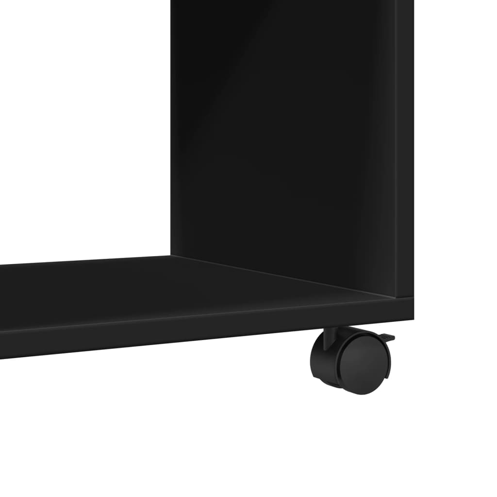 Rolkast 72x33x42,5 cm bewerkt hout zwart is nu te koop bij PeponiXL, paradijselijk wonen!