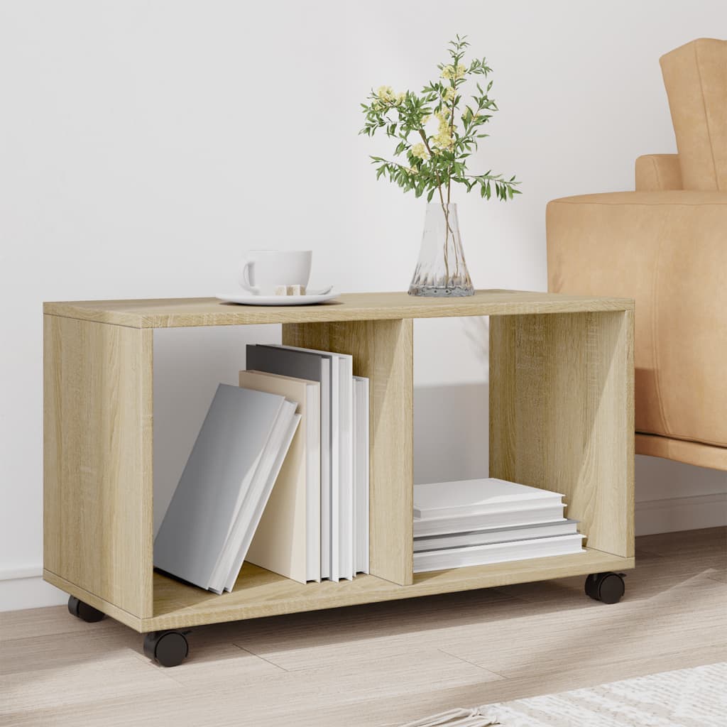 Rolkast 72x33x42,5 cm bewerkt hout sonoma eikenkleurig is nu te koop bij PeponiXL, paradijselijk wonen!