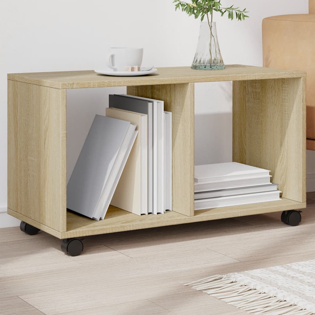 Rolkast 72x33x42,5 cm bewerkt hout sonoma eikenkleurig is nu te koop bij PeponiXL, paradijselijk wonen!