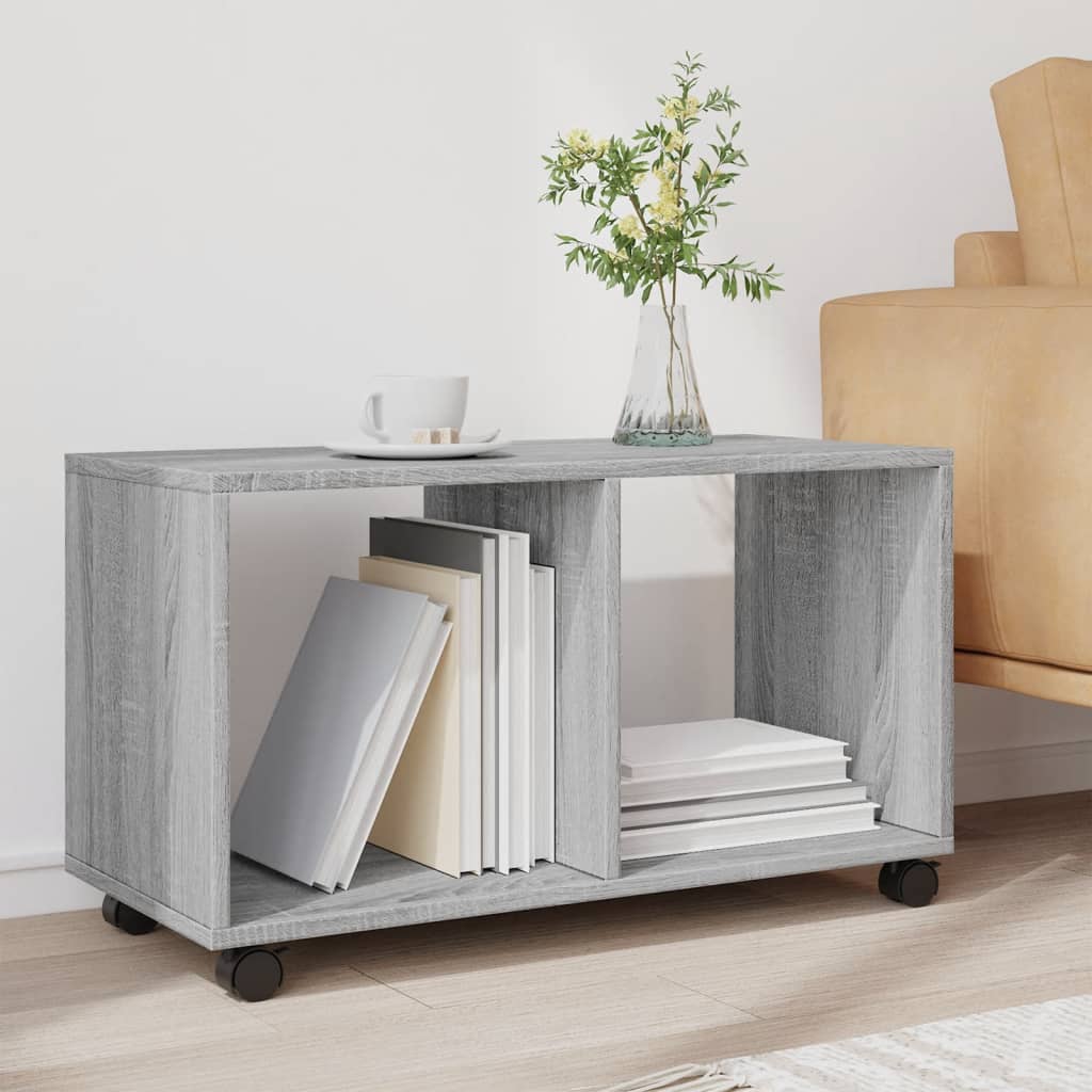 Rolkast 72x33x42,5 cm bewerkt hout grijs sonoma eikenkleurig is nu te koop bij PeponiXL, paradijselijk wonen!