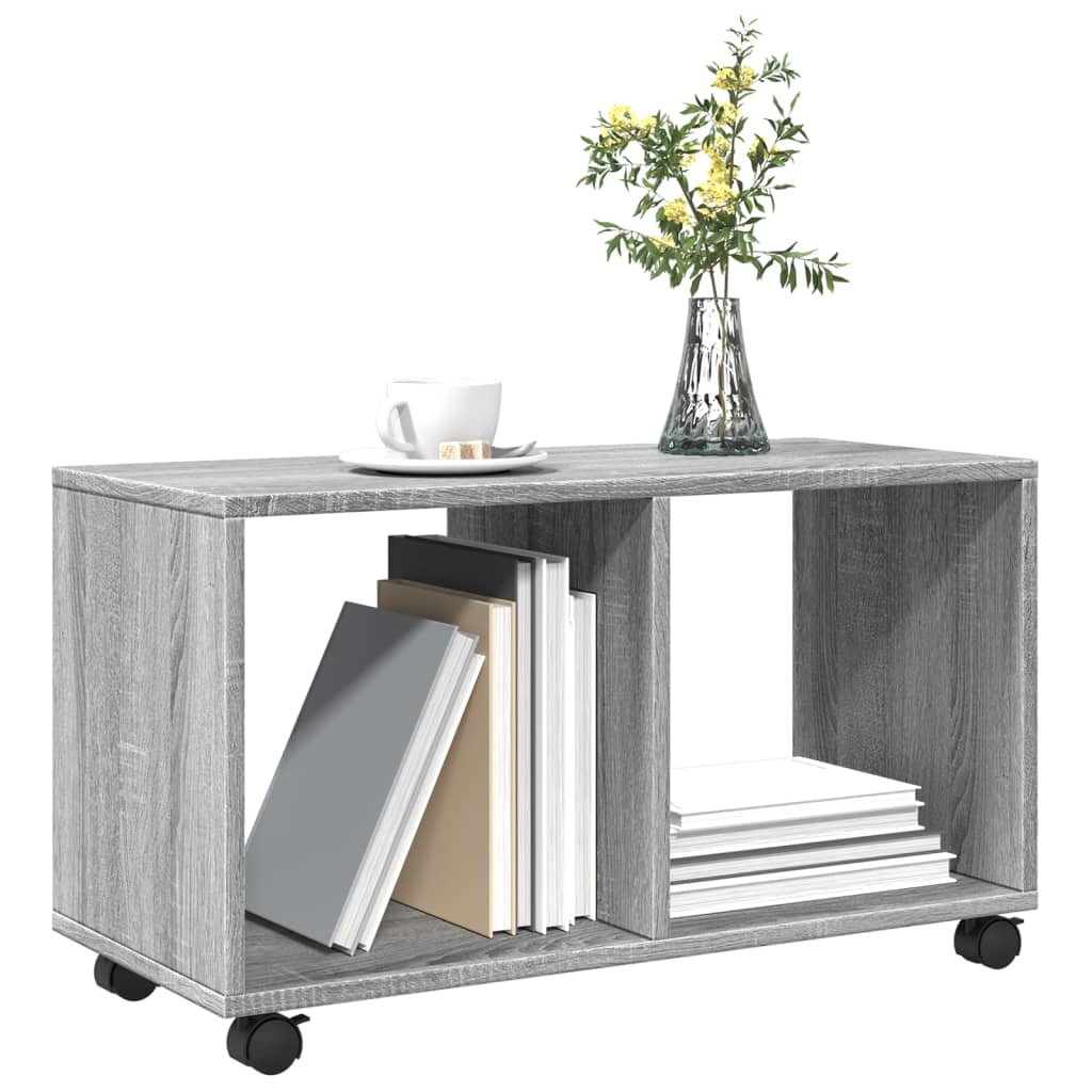 Rolkast 72x33x42,5 cm bewerkt hout grijs sonoma eikenkleurig is nu te koop bij PeponiXL, paradijselijk wonen!