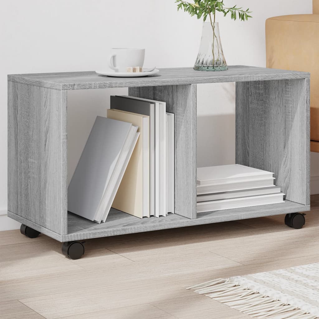 Rolkast 72x33x42,5 cm bewerkt hout grijs sonoma eikenkleurig is nu te koop bij PeponiXL, paradijselijk wonen!