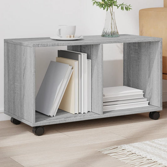 Rolkast 72x33x42,5 cm bewerkt hout grijs sonoma eikenkleurig is nu te koop bij PeponiXL, paradijselijk wonen!