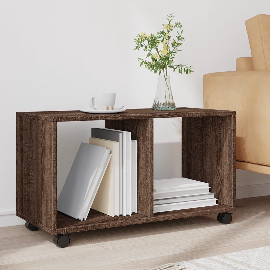 Rolkast 72x33x42,5 cm bewerkt hout bruin eikenkleurig is nu te koop bij PeponiXL, paradijselijk wonen!