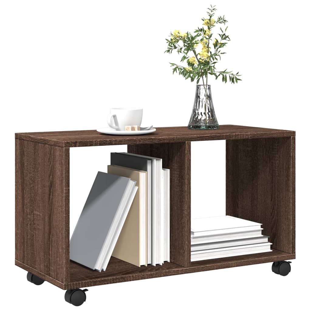 Rolkast 72x33x42,5 cm bewerkt hout bruin eikenkleurig is nu te koop bij PeponiXL, paradijselijk wonen!